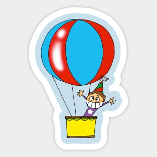 hot air balloon kid Sticker